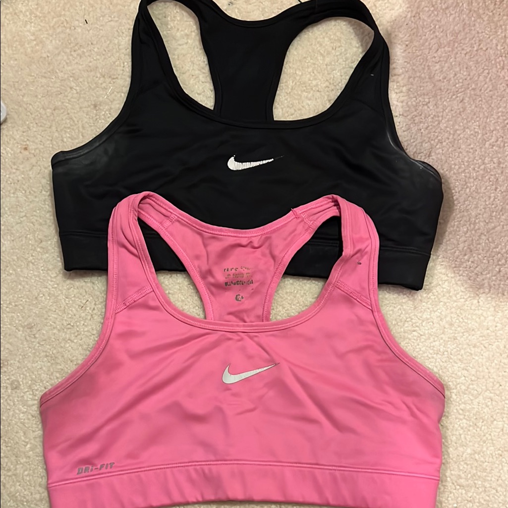 Nike Women's Dri-Fit Sports Bra Set Of 2 - Black And Pink